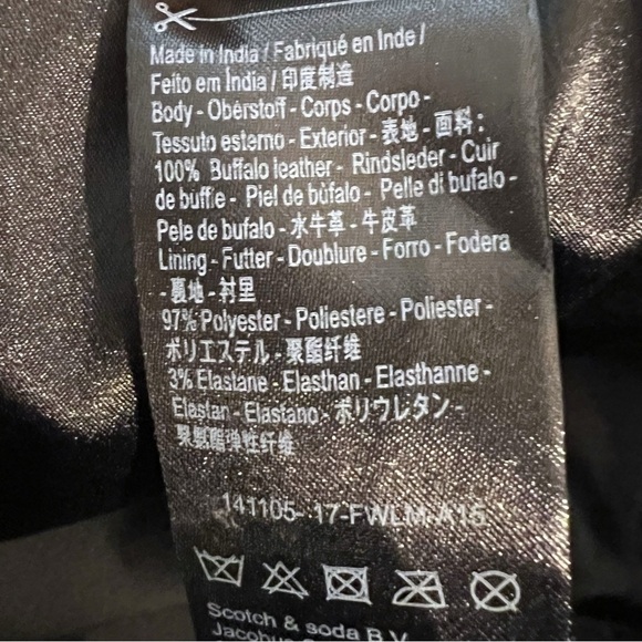 Scotch & Soda Black Buffalo Leather Midi Skirt Large - Picture 7 of 8